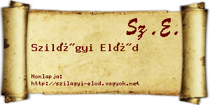 Szilágyi Előd névjegykártya