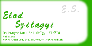 elod szilagyi business card